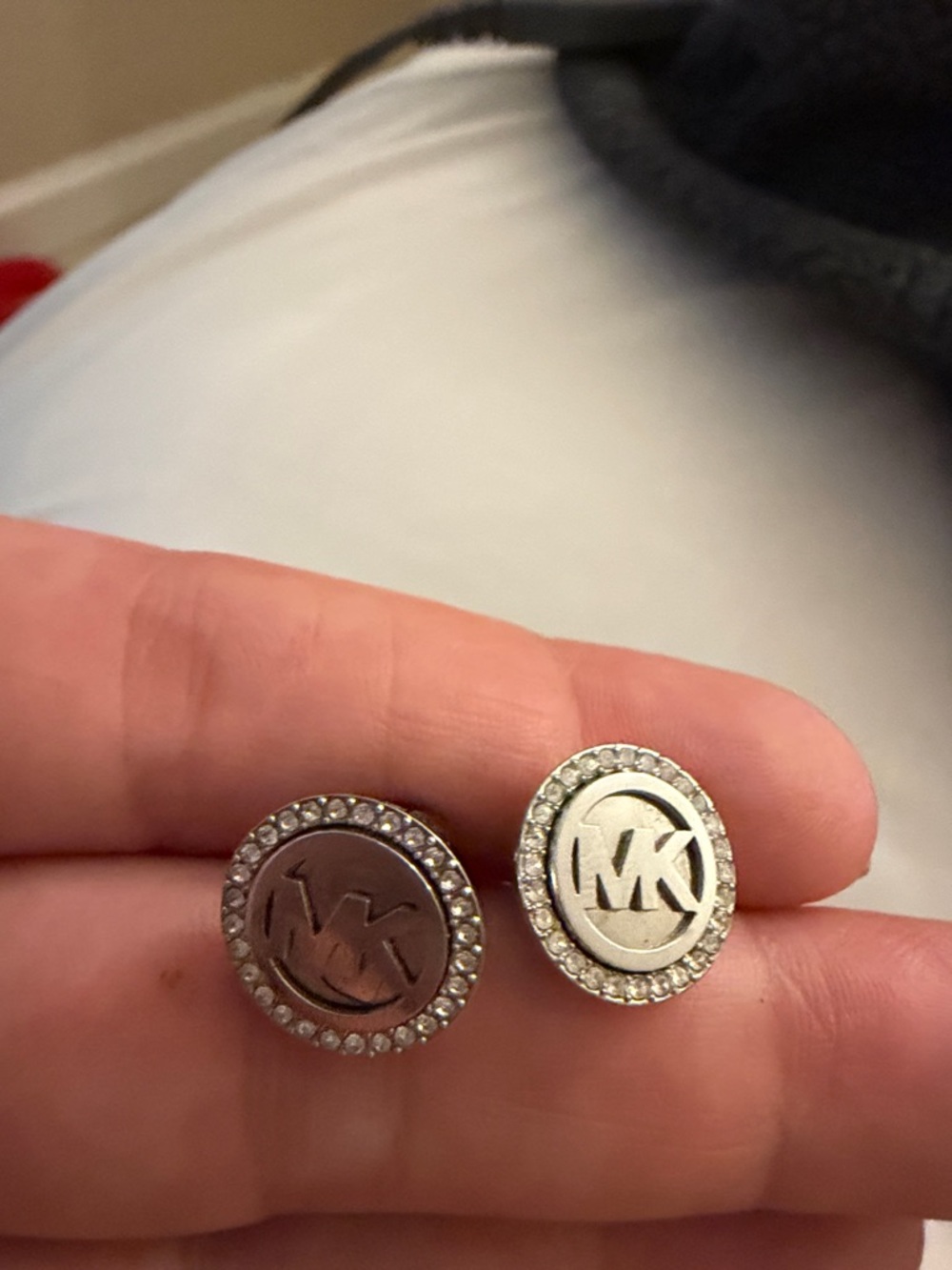 Michael Kors Silver Logo Snap Button Pair